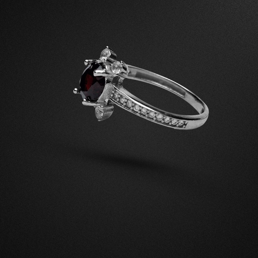 انگشتر نقره زنانه گارنت رودولایت 