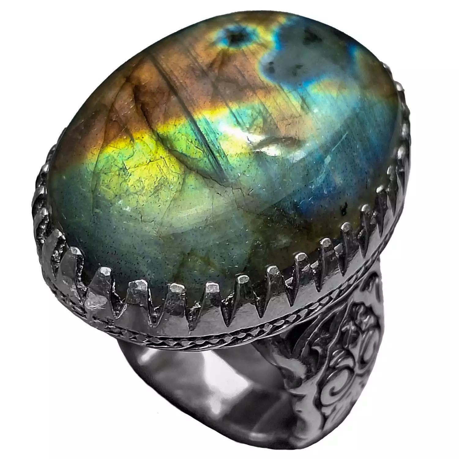  انگشتر نقره مردانه لابرادوریت