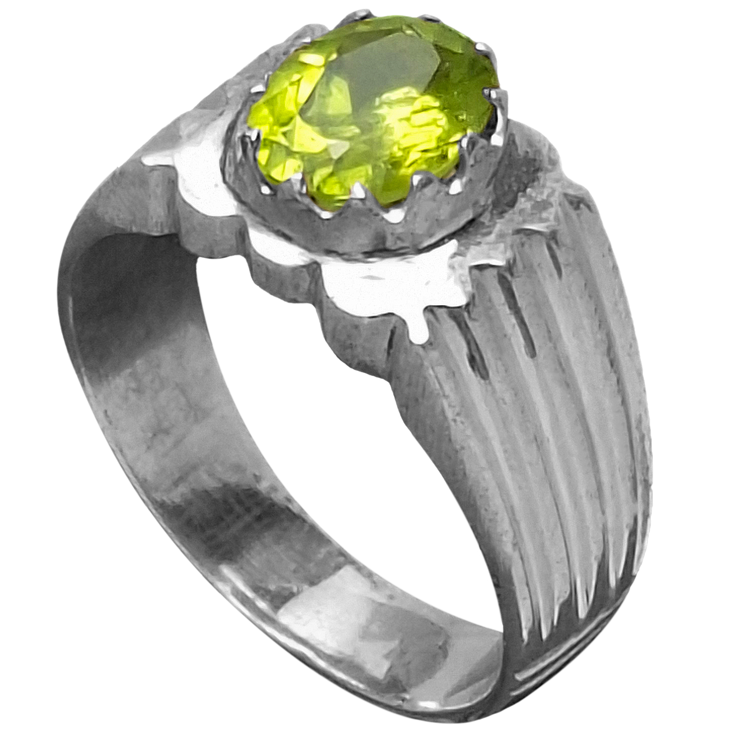 انگشتر نقره مردانه زبرجد طبیعی آفریقایی