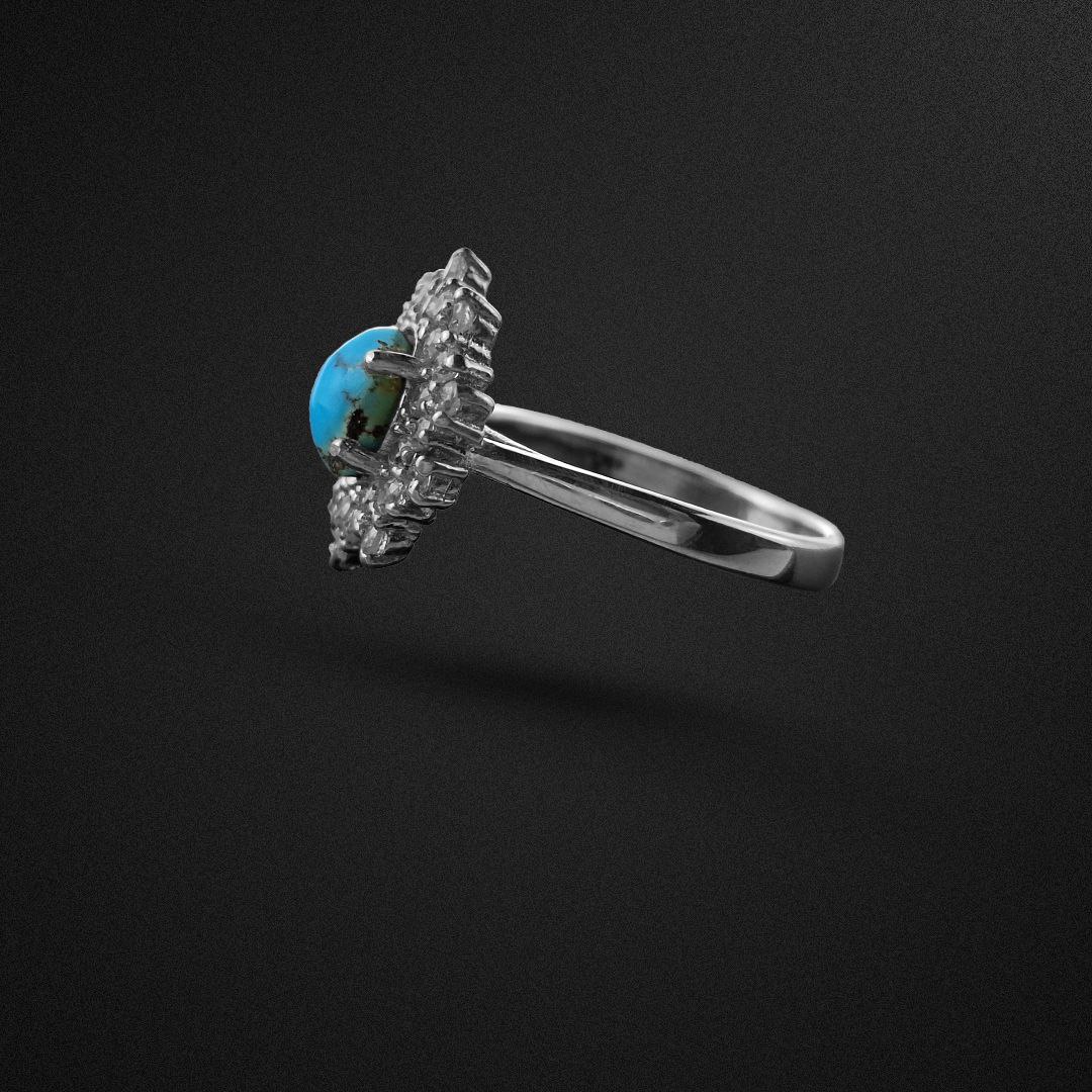 انگشتر نقره زنانه فیروزه نیشابور 