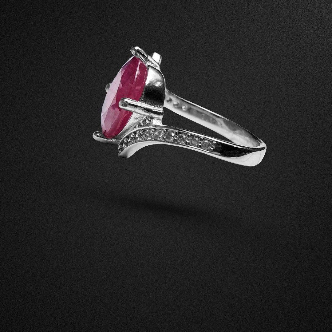 انگشتر نقره زنانه یاقوت سرخ آفریقایی