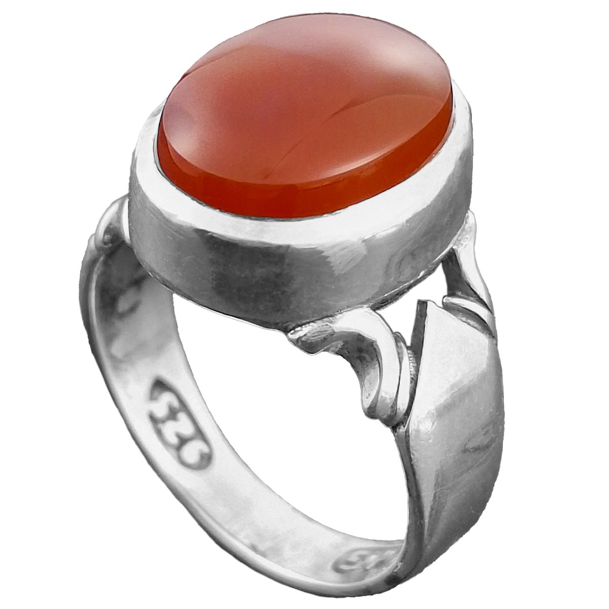 انگشتر نقره مردانه عقیق سرخ یمنی