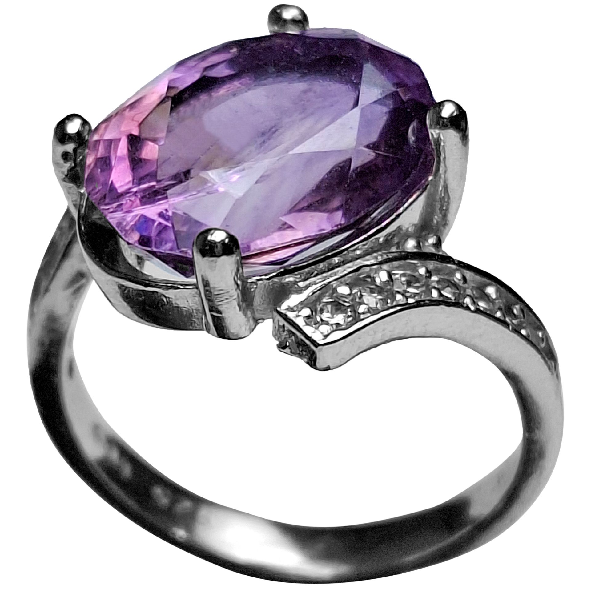 انگشتر نقره زنانه آمیتیست طبیعی