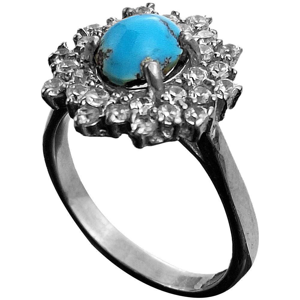 انگشتر نقره زنانه فیروزه نیشابور 