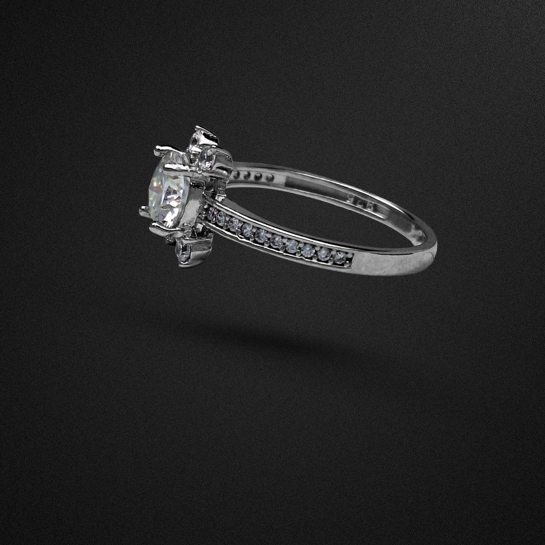 انگشتر نقره زنانه موزانایت مینیمال چهار مخراج