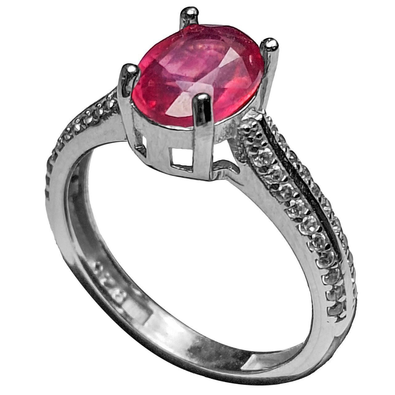 انگشتر نقره زنانه یاقوت سرخ آفریقایی مینیمال