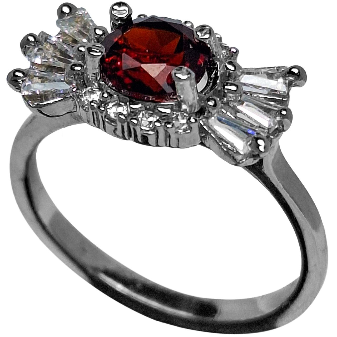 انگشتر نقره زنانه گارنت رودولایت رکاب شکلات 