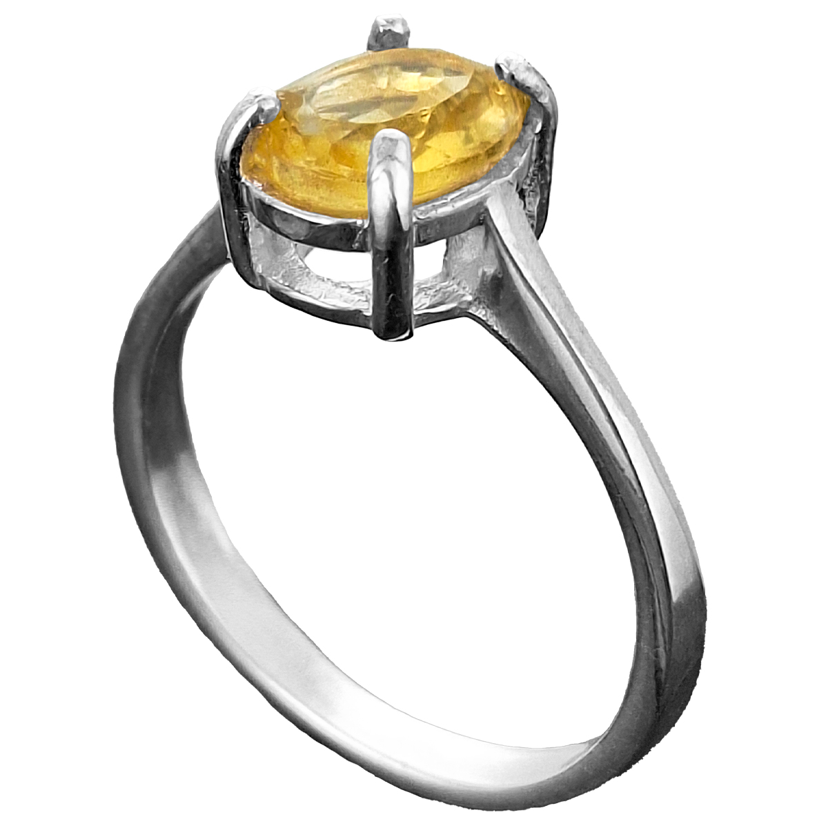 انگشتر نقره زنانه سیترین مینیمال