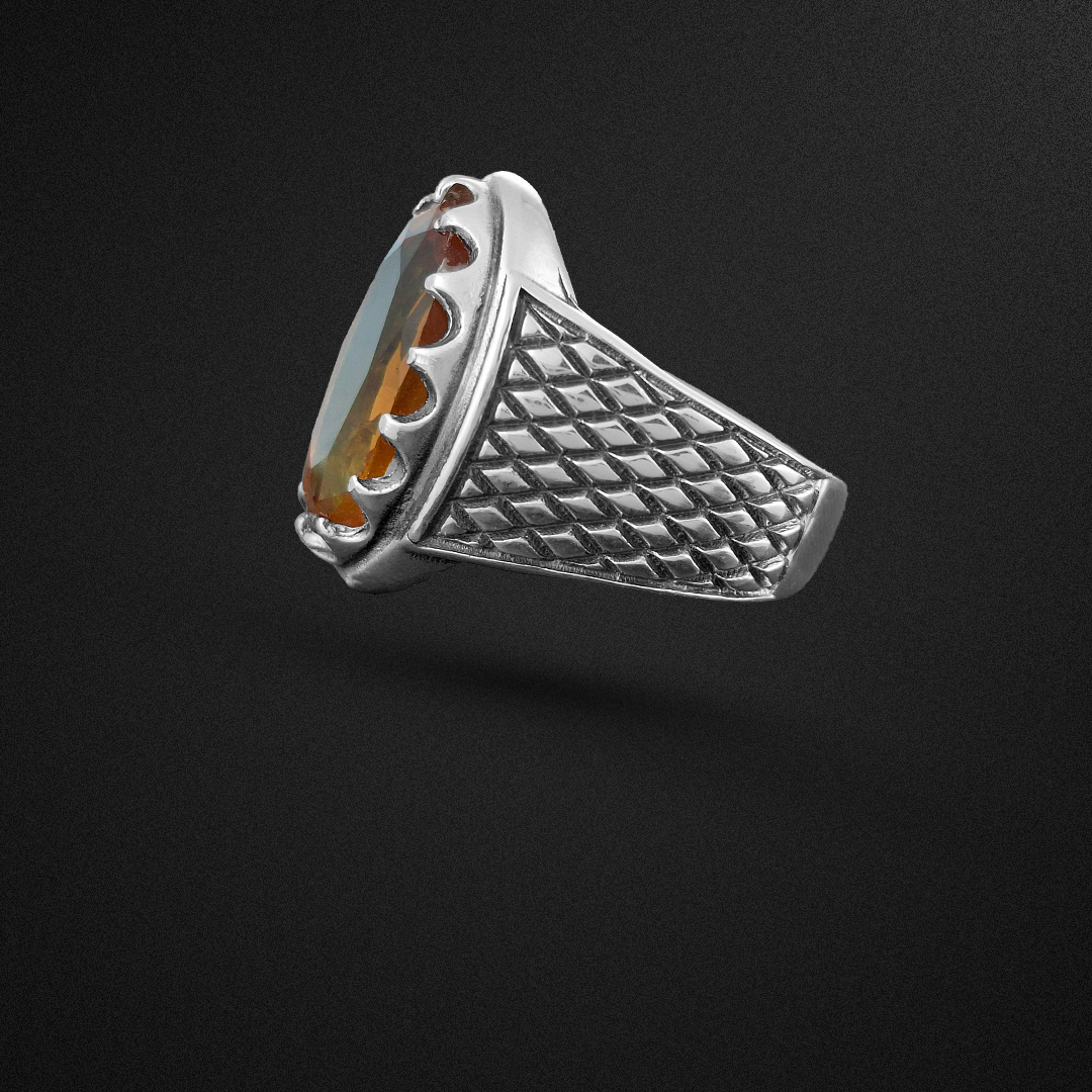  انگشتر نقره مردانه الکساندیت رکاب حصیری