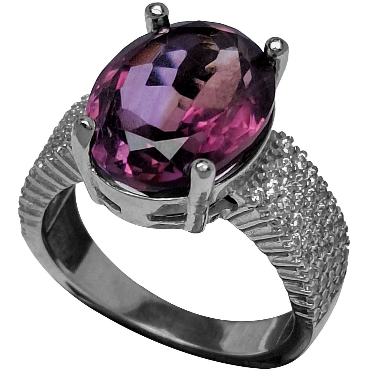 انگشتر نقره زنانه آمیتیست رکاب پرمخراج