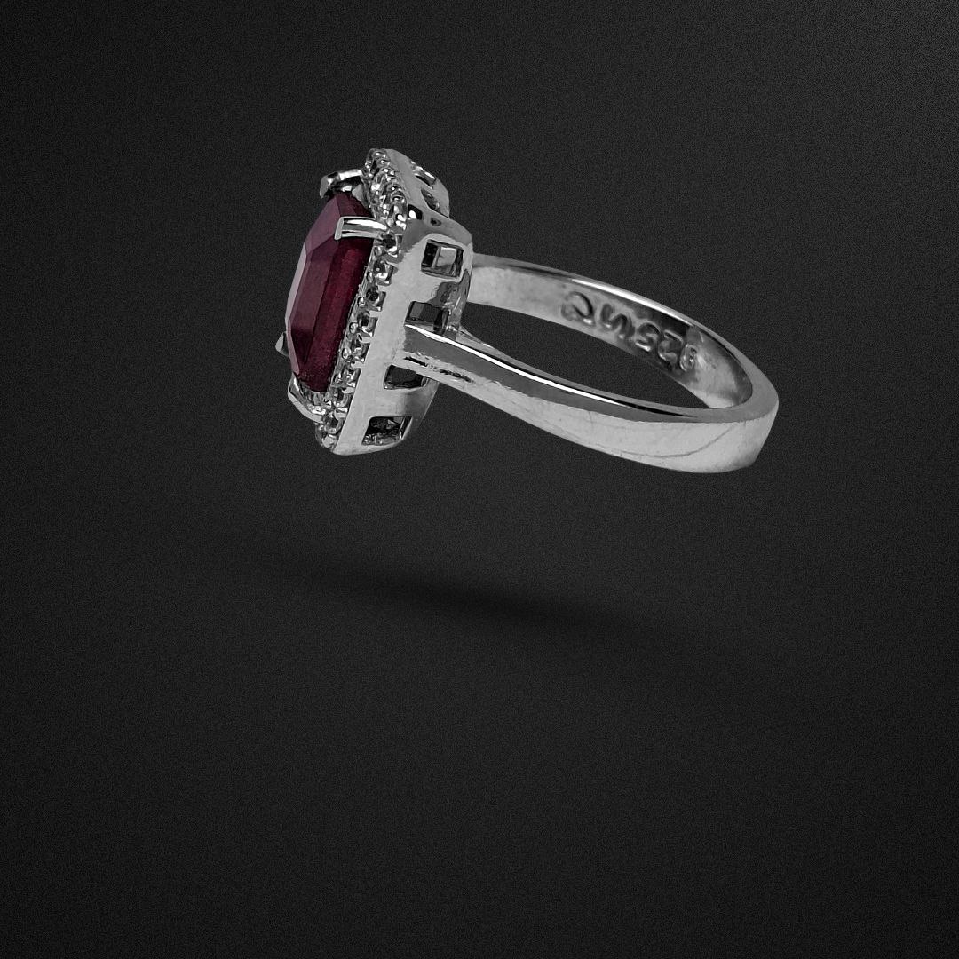 انگشتر نقره زنانه یاقوت سرخ