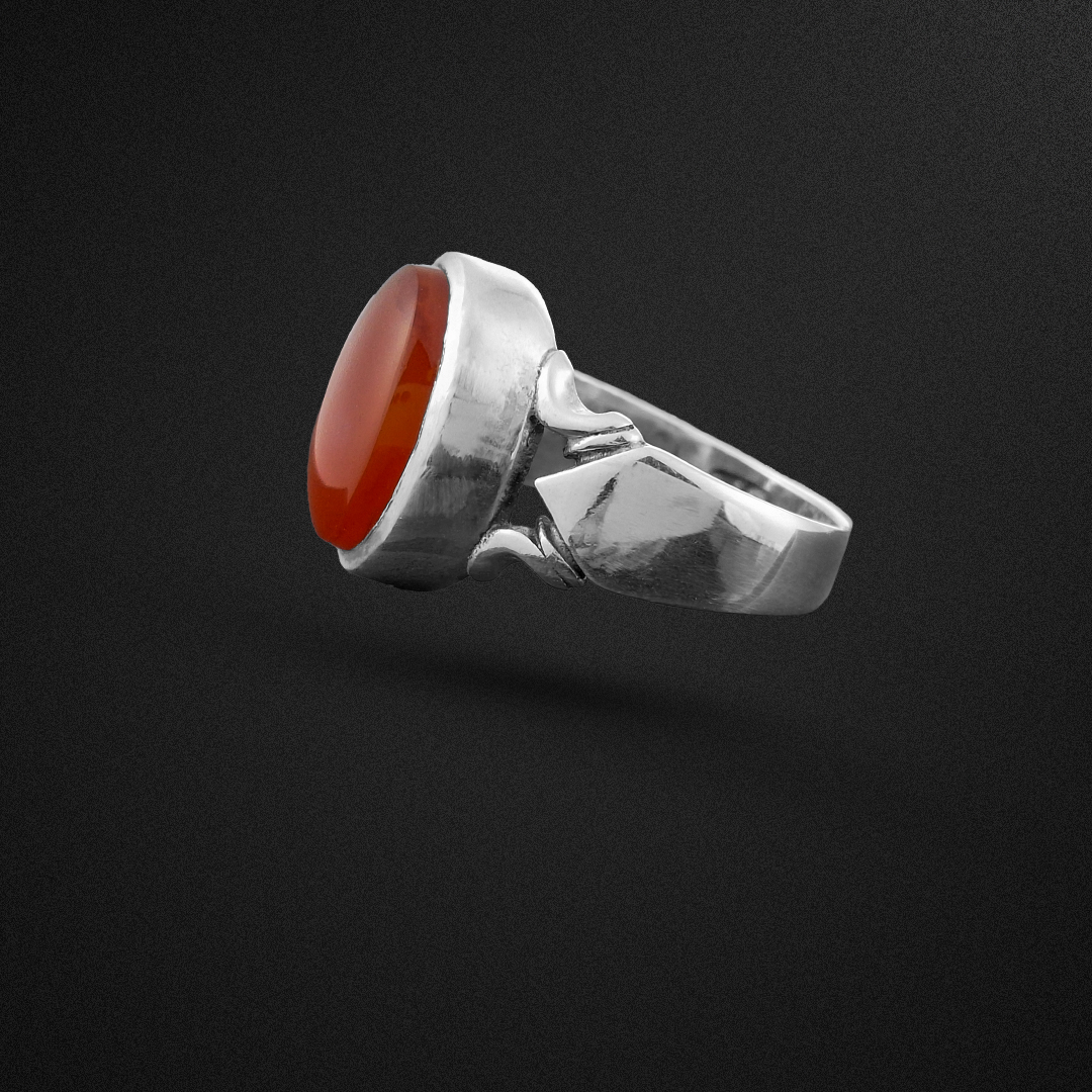 انگشتر نقره مردانه عقیق سرخ یمنی