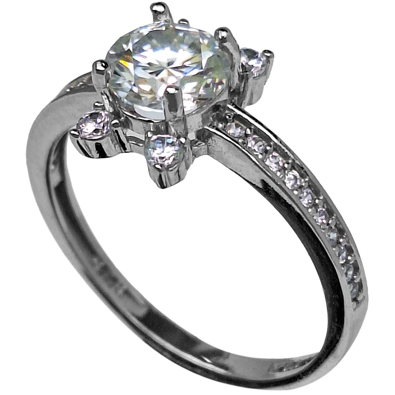 انگشتر نقره زنانه موزانایت مینیمال چهار مخراج