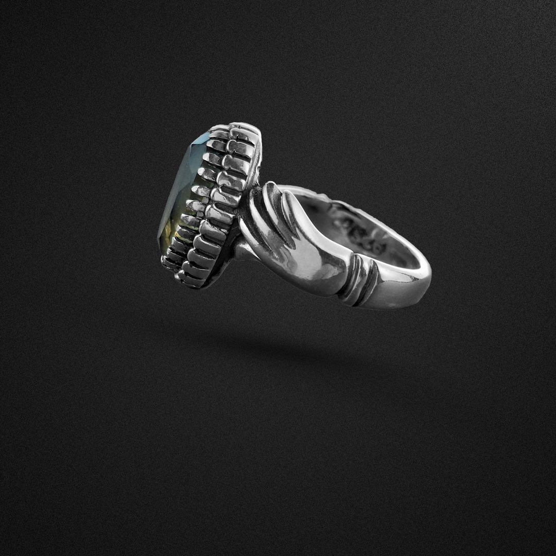 انگشتر نقره مردانه کوارتز رکاب دست دلبر