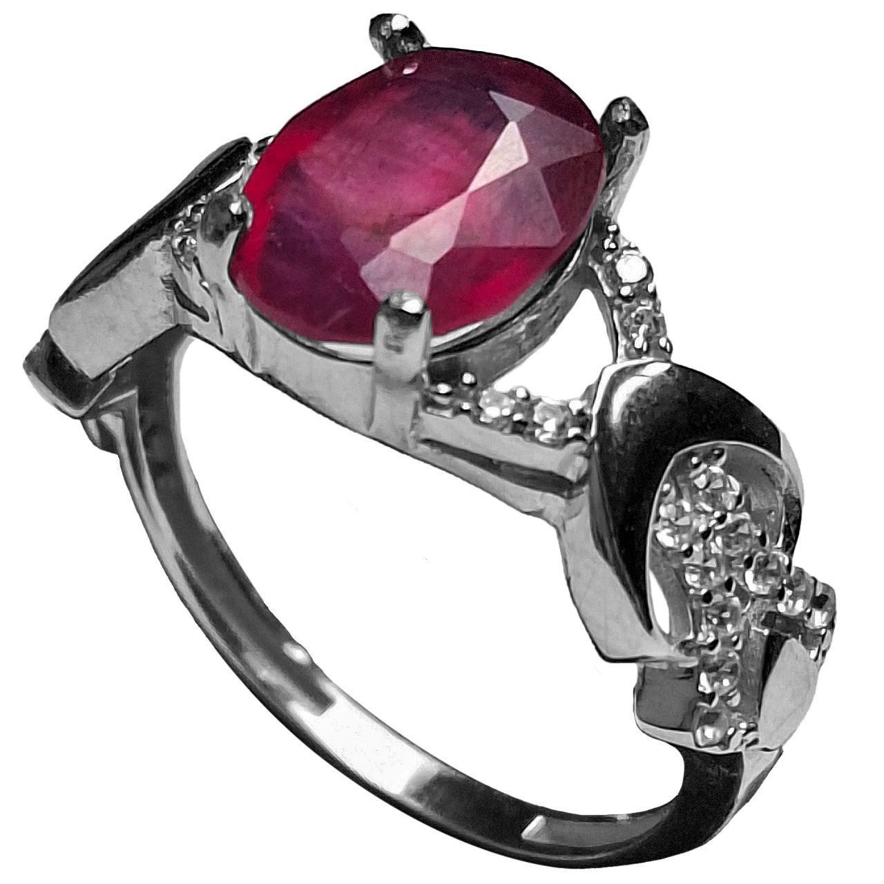 انگشتر نقره زنانه یاقوت سرخ آفریقایی زنجیر