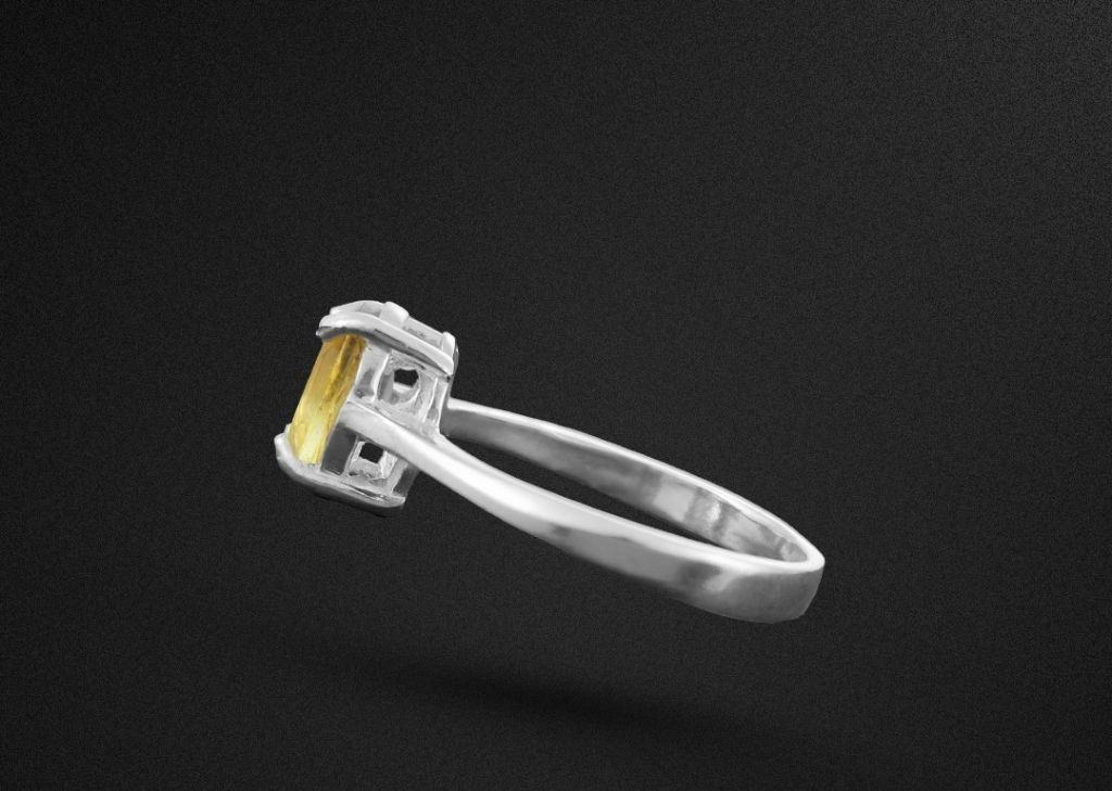 انگشتر نقره زنانه سیترین مینیمال