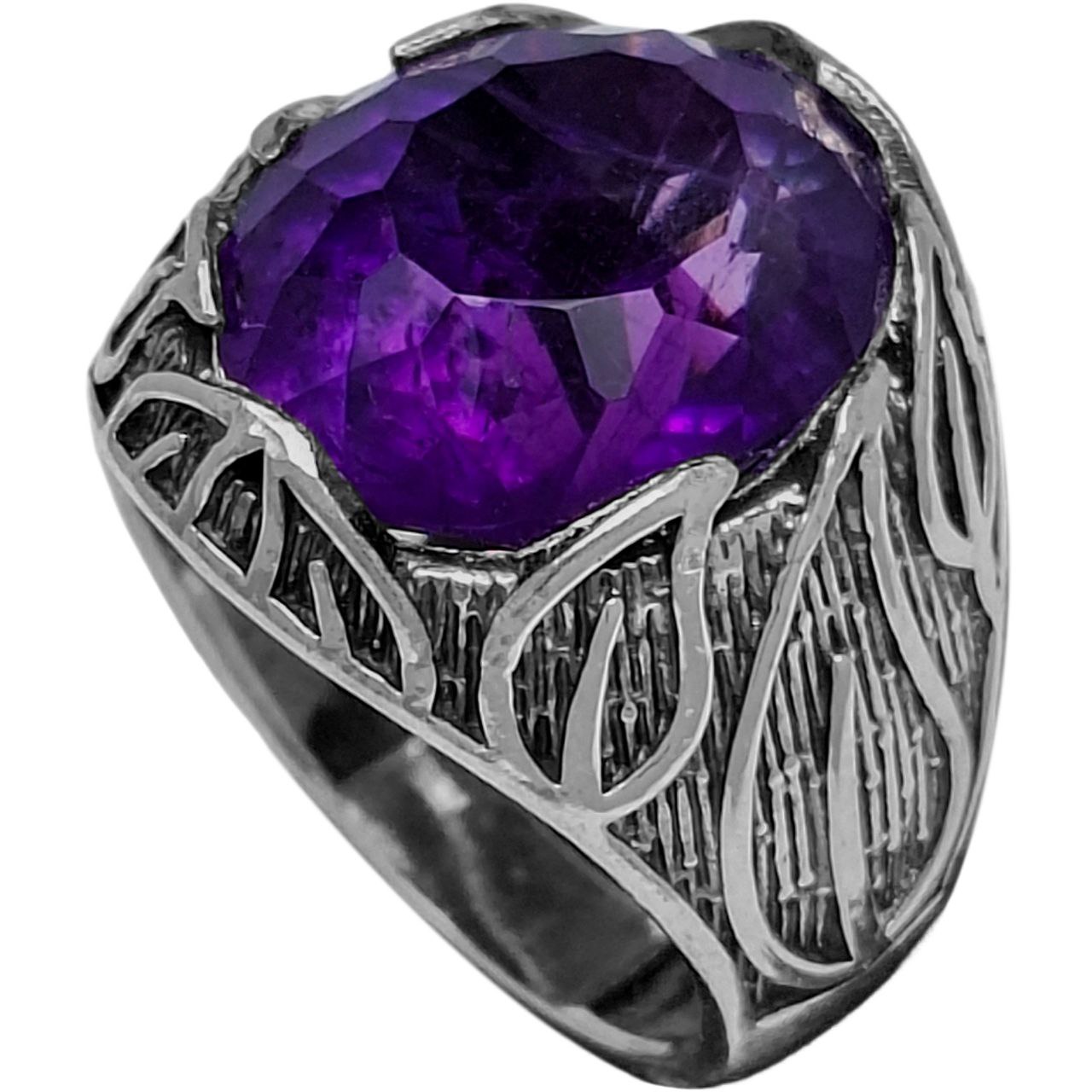 انگشتر نقره مردانه آمیتیست درخت های نقاشی