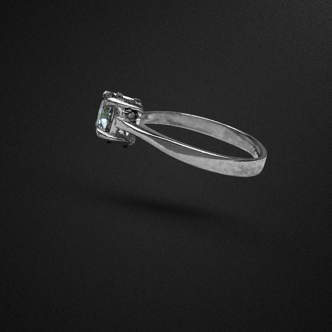 انگشتر نقره زنانه الماس روسی موزانایت مینیمال