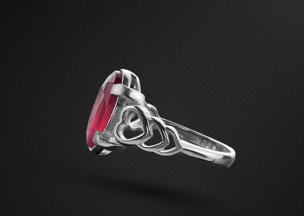 انگشتر نقره زنانه نگین یاقوت سرخ