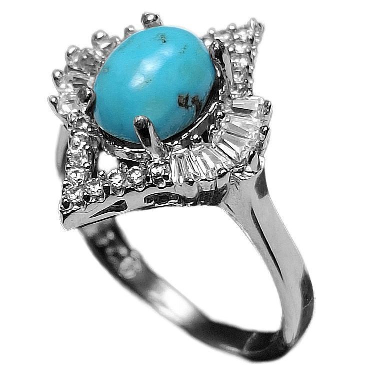 انگشتر نقره زنانه فیروزه نیشابور رکاب طرح چشم