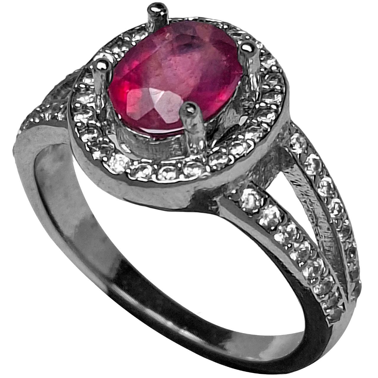 انگشتر نقره زنانه یاقوت سرخ آفریقایی رکاب هفتی