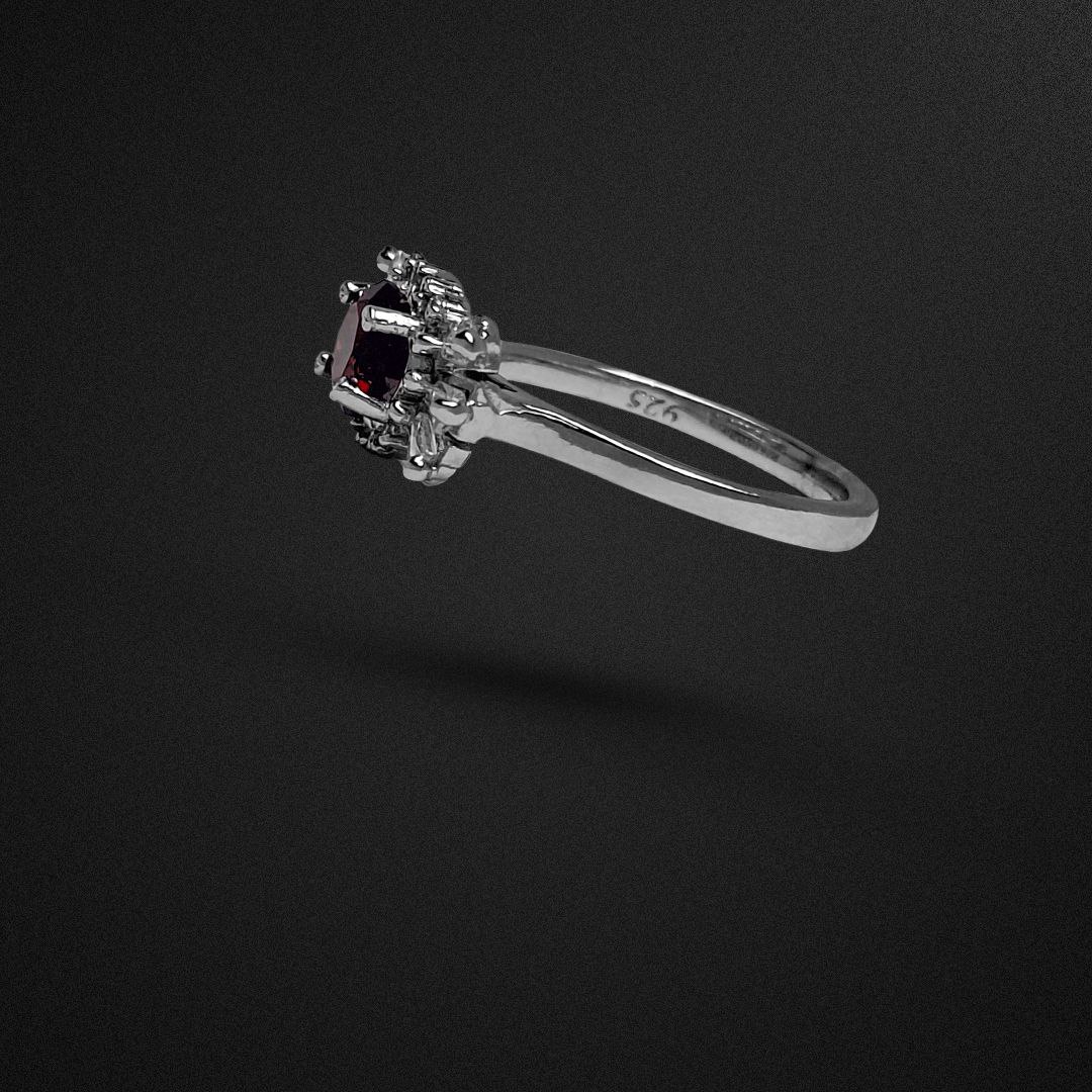 انگشتر نقره زنانه گارنت رودولایت رکاب شکلات 